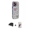 MARSİLYAN™- iPhone 14 Pro Max Kılıf Ahenk Modern Serisi - Siyah Bilvis 3D Mat Cam Ekran Koruyucu + Raze Metal Kamera Lens - GS
