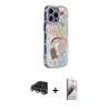 MARSİLYAN™- iPhone 14 Pro Max Kılıf Ahenk Modern Serisi - Siyah Bilvis 3D Mat Cam Ekran Koruyucu + Raze Metal Kamera Lens - GS