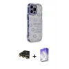 MARSİLYAN™- iPhone 14 Pro Max Kılıf Ahenk Modern Serisi - Siyah Bilvis 5in1 3D Magic Cam Ekran Koruyucu + Raze Metal Kamera Lens - GD
