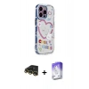 MARSİLYAN™- iPhone 14 Pro Max Kılıf Ahenk Modern Serisi - Siyah Bilvis 5in1 3D Magic Cam Ekran Koruyucu + Raze Metal Kamera Lens - GD