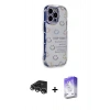 MARSİLYAN™- iPhone 14 Pro Max Kılıf Ahenk Modern Serisi - Siyah Bilvis 5in1 3D Magic Cam Ekran Koruyucu + Raze Metal Kamera Lens - GS