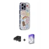 MARSİLYAN™- iPhone 14 Pro Max Kılıf Ahenk Modern Serisi - Siyah Bilvis 5in1 3D Magic Cam Ekran Koruyucu + Raze Metal Kamera Lens - GS