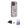 MARSİLYAN™- iPhone 14 Pro Max Kılıf Ahenk Modern Serisi - Siyah Bilvis 5in1 5D Magic Hayalet Cam Ekran Koruyucu + Raze Metal Kamera Lens - GD