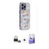 MARSİLYAN™- iPhone 14 Pro Max Kılıf Ahenk Modern Serisi - Siyah Bilvis 5in1 5D Magic Hayalet Cam Ekran Koruyucu + Bilvis Titan Kamera Lens - GD