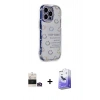 MARSİLYAN™- iPhone 14 Pro Max Kılıf Ahenk Modern Serisi - Siyah Bilvis 5in1 5D Magic Hayalet Cam Ekran Koruyucu + Bilvis Titan Kamera Lens - GD