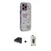 MARSİLYAN™- iPhone 14 Pro Max Kılıf Ahenk Modern Serisi - Siyah Bilvis Hayalet Cam Ekran Koruyucu + Gümüş Raze Metal Kamera Lens