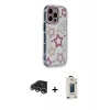 MARSİLYAN™- iPhone 14 Pro Max Kılıf Ahenk Modern Serisi - Siyah Bilvis Hayalet Cam Ekran Koruyucu + Gümüş Raze Metal Kamera Lens