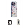 MARSİLYAN™- iPhone 14 Pro Max Kılıf Ahenk Modern Serisi - Siyah Bilvis Hayalet Cam Ekran Koruyucu + PVD Metal Kamera Lens - TU
