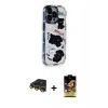 MARSİLYAN™- iPhone 14 Pro Max Kılıf Ahenk Modern Serisi - Siyah Buffer Cam Ekran Koruyucu + Gold Raze Metal Kamera Lens