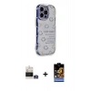 MARSİLYAN™- iPhone 14 Pro Max Kılıf Ahenk Modern Serisi - Siyah Buffer Hayalet Cam Ekran Koruyucu + Gümüş Bilvis Titan Kamera Lens