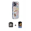 MARSİLYAN™- iPhone 14 Pro Max Kılıf Ahenk Modern Serisi - Siyah Buffer Hayalet Cam Ekran Koruyucu + PVD Metal Kamera Lens - TU