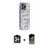 MARSİLYAN™- iPhone 14 Pro Max Kılıf Ahenk Modern Serisi - Siyah Buffer Hayalet Cam Ekran Koruyucu + PVD Metal Kamera Lens - TU