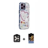 MARSİLYAN™- iPhone 14 Pro Max Kılıf Ahenk Modern Serisi - Siyah Buffer Hayalet Cam Ekran Koruyucu + PVD Metal Kamera Lens - TU