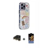 MARSİLYAN™- iPhone 14 Pro Max Kılıf Ahenk Modern Serisi - Siyah Buffer Hayalet Cam Ekran Koruyucu + Raze Metal Kamera Lens - GD