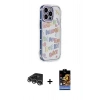 MARSİLYAN™- iPhone 14 Pro Max Kılıf Ahenk Modern Serisi - Siyah Buffer Hayalet Cam Ekran Koruyucu + Raze Metal Kamera Lens - GS