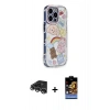 MARSİLYAN™- iPhone 14 Pro Max Kılıf Ahenk Modern Serisi - Siyah Buffer Hayalet Cam Ekran Koruyucu + Raze Metal Kamera Lens - GS