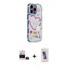 MARSİLYAN™- iPhone 14 Pro Max Kılıf Ahenk Modern Serisi - Siyah Joko 5D Cam + Derin Mor Bilvis Titan Kamera Lens
