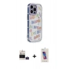 MARSİLYAN™- iPhone 14 Pro Max Kılıf Ahenk Modern Serisi - Siyah Joko 5D Cam + Derin Mor Bilvis Titan Kamera Lens