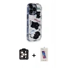 MARSİLYAN™- iPhone 14 Pro Max Kılıf Ahenk Modern Serisi - Siyah Joko 5D Cam + PVD Metal Kamera Lens - TU