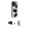 MARSİLYAN™- iPhone 14 Pro Max Kılıf Ahenk Modern Serisi - Siyah Joko 5D Cam + Raze Metal Kamera Lens - GS