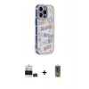 MARSİLYAN™- iPhone 14 Pro Max Kılıf Ahenk Modern Serisi - Siyah Joko Magic 5D Hayalet Cam + Derin Mor Bilvis Titan Kamera Lens