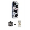 MARSİLYAN™- iPhone 14 Pro Max Kılıf Ahenk Modern Serisi - Siyah Mat Seramik Nano Ekran Koruyucu + PVD Metal Kamera Lens - TU