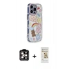 MARSİLYAN™- iPhone 14 Pro Max Kılıf Ahenk Modern Serisi - Siyah Mat Seramik Nano Ekran Koruyucu + PVD Metal Kamera Lens - TU