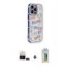 MARSİLYAN™- iPhone 14 Pro Max Kılıf Ahenk Modern Serisi - Siyah Polymer Nano Ekran Koruyucu + Bilvis Titan Kamera Lens - GD