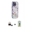 MARSİLYAN™- iPhone 14 Pro Max Kılıf Ahenk Modern Serisi - Siyah Polymer Nano Ekran Koruyucu + Bilvis Titan Kamera Lens - GS