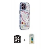 MARSİLYAN™- iPhone 14 Pro Max Kılıf Ahenk Modern Serisi - Siyah Polymer Nano Ekran Koruyucu + PVD Metal Kamera Lens - TU