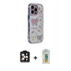 MARSİLYAN™- iPhone 14 Pro Max Kılıf Ahenk Modern Serisi - Siyah Polymer Nano Ekran Koruyucu + PVD Metal Kamera Lens - TU