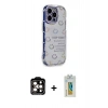 MARSİLYAN™- iPhone 14 Pro Max Kılıf Ahenk Modern Serisi - Siyah Polymer Nano Ekran Koruyucu + PVD Metal Kamera Lens - TU