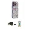 MARSİLYAN™- iPhone 14 Pro Max Kılıf Ahenk Modern Serisi - Siyah Polymer Nano Ekran Koruyucu + Raze Metal Kamera Lens - GD