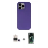 MARSİLYAN™- iPhone 14 Pro Max Kılıf Ahenk Serisi - Şeffaf 360 Full Body Arka Koruyucu + Bilvis Titan Kamera Lens - SH