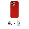 MARSİLYAN™- iPhone 14 Pro Max Kılıf Ahenk Serisi - Şeffaf Pasifik Cam Ekran Koruyucu + Bilvis Titan Kamera Lens - DNMR