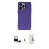 MARSİLYAN™- iPhone 14 Pro Max Kılıf Ahenk Serisi - Şeffaf Pasifik Cam Ekran Koruyucu + Bilvis Titan Kamera Lens - DNMR