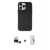 MARSİLYAN™- iPhone 14 Pro Max Kılıf Ahenk Serisi - Şeffaf Pasifik Cam Ekran Koruyucu + Bilvis Titan Kamera Lens - DNMR
