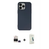 MARSİLYAN™- iPhone 14 Pro Max Kılıf Ahenk Serisi - Şeffaf Pasifik Cam Ekran Koruyucu + Bilvis Titan Kamera Lens - DNMR