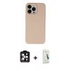 MARSİLYAN™- iPhone 14 Pro Max Kılıf Ahenk Serisi - Şeffaf Pasifik Cam Ekran Koruyucu + PVD Metal Kamera Lens - TU