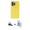 MARSİLYAN™- iPhone 14 Pro Max Kılıf Ahenk Serisi - Şeffaf Royal Nano Ekran Koruyucu + Bilvis Titan Kamera Lens - SH