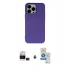 MARSİLYAN™- iPhone 14 Pro Max Kılıf Ahenk Serisi - Şeffaf Royal Nano Ekran Koruyucu + Bilvis Titan Kamera Lens - DNMR