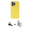 MARSİLYAN™- iPhone 14 Pro Max Kılıf Ahenk Serisi - Şeffaf Royal Nano Ekran Koruyucu + Bilvis Titan Kamera Lens - DNMR