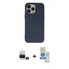 MARSİLYAN™- iPhone 14 Pro Max Kılıf Ahenk Serisi - Şeffaf Royal Nano Ekran Koruyucu + Gold Bilvis Titan Kamera Lens