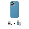 MARSİLYAN™- iPhone 14 Pro Max Kılıf Ahenk Serisi - Şeffaf Royal Nano Ekran Koruyucu + Gold Bilvis Titan Kamera Lens