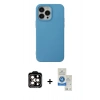 MARSİLYAN™- iPhone 14 Pro Max Kılıf Ahenk Serisi - Şeffaf Royal Nano Ekran Koruyucu + PVD Metal Kamera Lens - TU