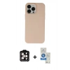 MARSİLYAN™- iPhone 14 Pro Max Kılıf Ahenk Serisi - Şeffaf Royal Nano Ekran Koruyucu + PVD Metal Kamera Lens - TU