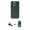 MARSİLYAN™- iPhone 14 Pro Max Kılıf Ahenk Serisi - Siyah 18D Cam Ekran Koruyucu + Gold Bilvis Titan Kamera Lens