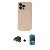 MARSİLYAN™- iPhone 14 Pro Max Kılıf Ahenk Serisi - Siyah 18D Cam Ekran Koruyucu + Raze Metal Kamera Lens - GD