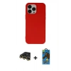 MARSİLYAN™- iPhone 14 Pro Max Kılıf Ahenk Serisi - Siyah 18D Cam Ekran Koruyucu + Raze Metal Kamera Lens - GD