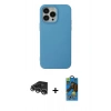 MARSİLYAN™- iPhone 14 Pro Max Kılıf Ahenk Serisi - Siyah 18D Cam Ekran Koruyucu + Raze Metal Kamera Lens - GS